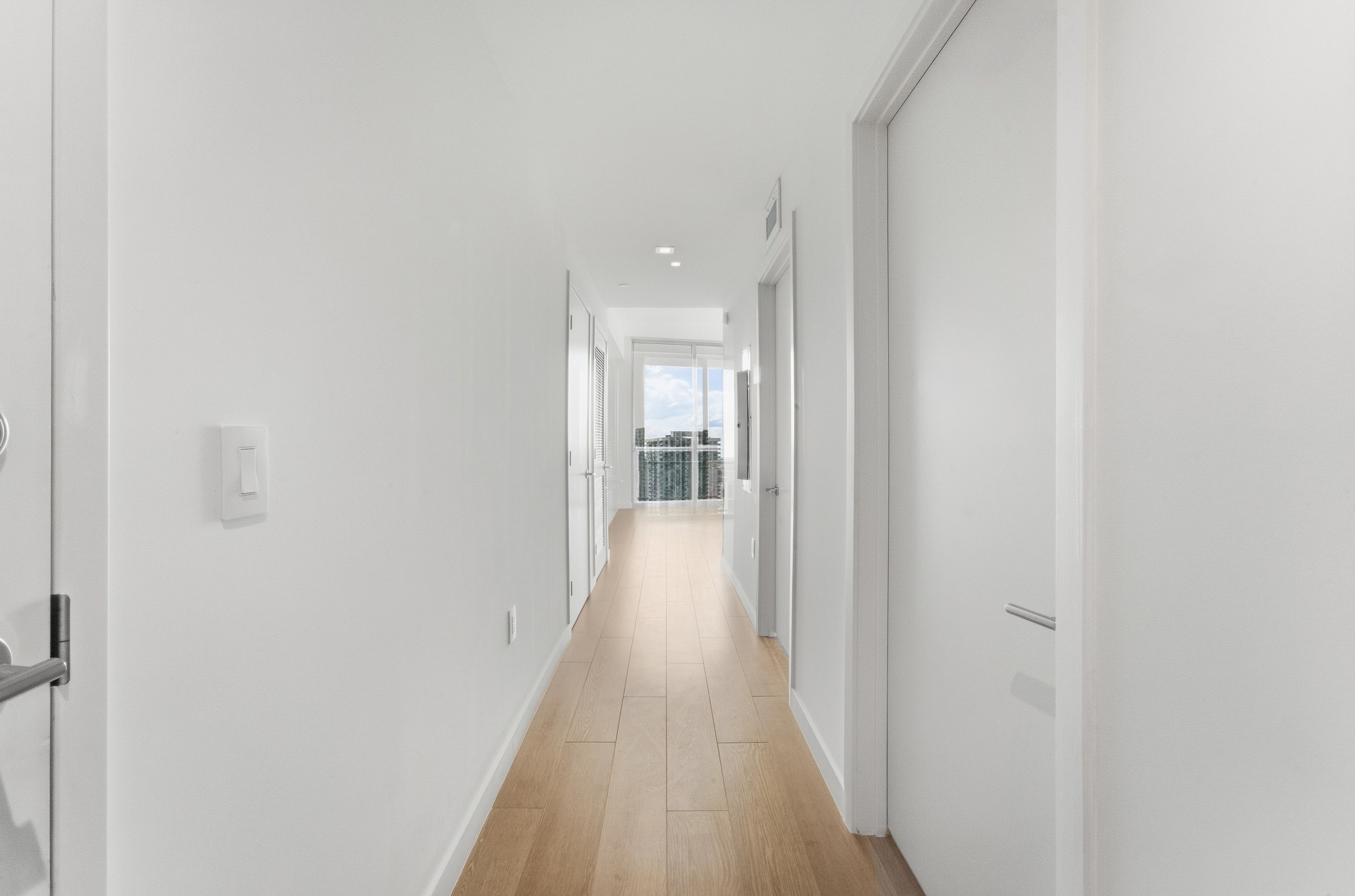Gallery hallway connecting the residence