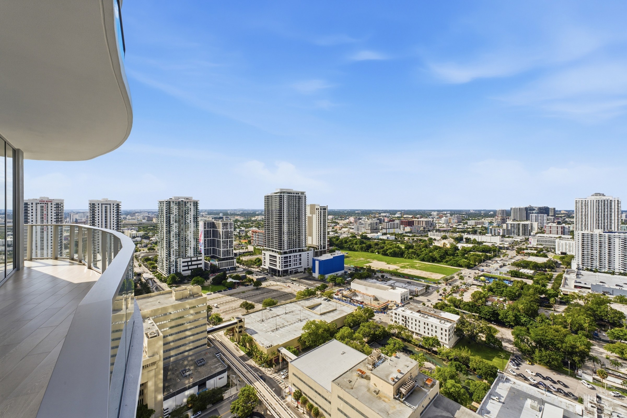 Open western city and skyline view